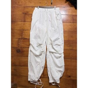 Women's Finesse White Parachute Utility Jogger Pants Size Large